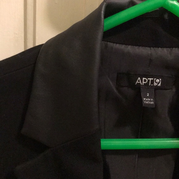 Blazer, faux leather details, Black, APT.9, size 2 - Picture 4 of 5
